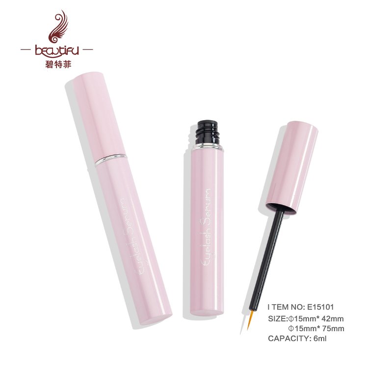 6ml Empty light pink metal exquisite eyelash bottle tube with diamonds,bottle for eyelash, empty pink eyelash bottle