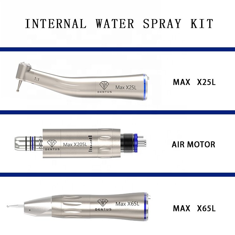 Dental Handpiece Set M205LG LED 2/4/6 Hole Internal Water Jet Kit X25L 1:1 Right Angle Dental Handpiece