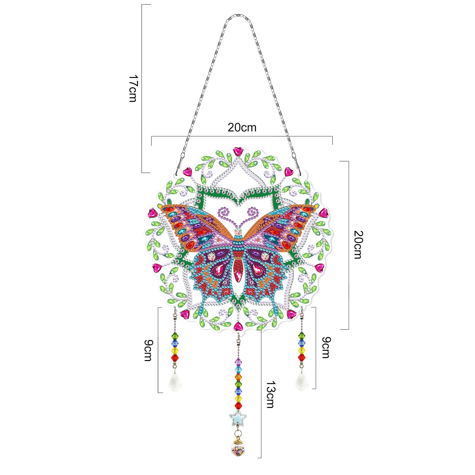 Hot Selling Christmas Home Decoration Gift For Girl Diamond Painting Craft Wind Chime Sun Crystal Diamond Painting Gft