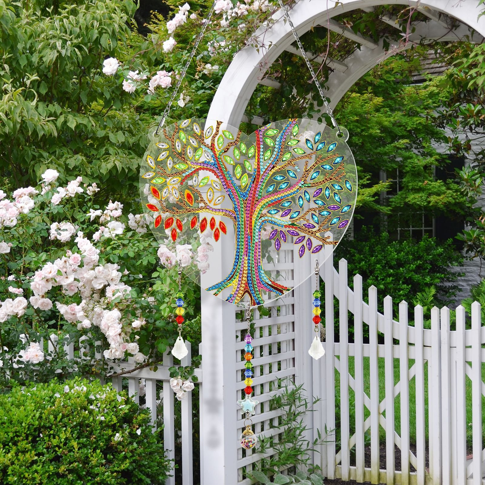 Hot Selling Christmas Home Decoration Gift For Girl Diamond Painting Craft Wind Chime Sun Crystal Diamond Painting Gft