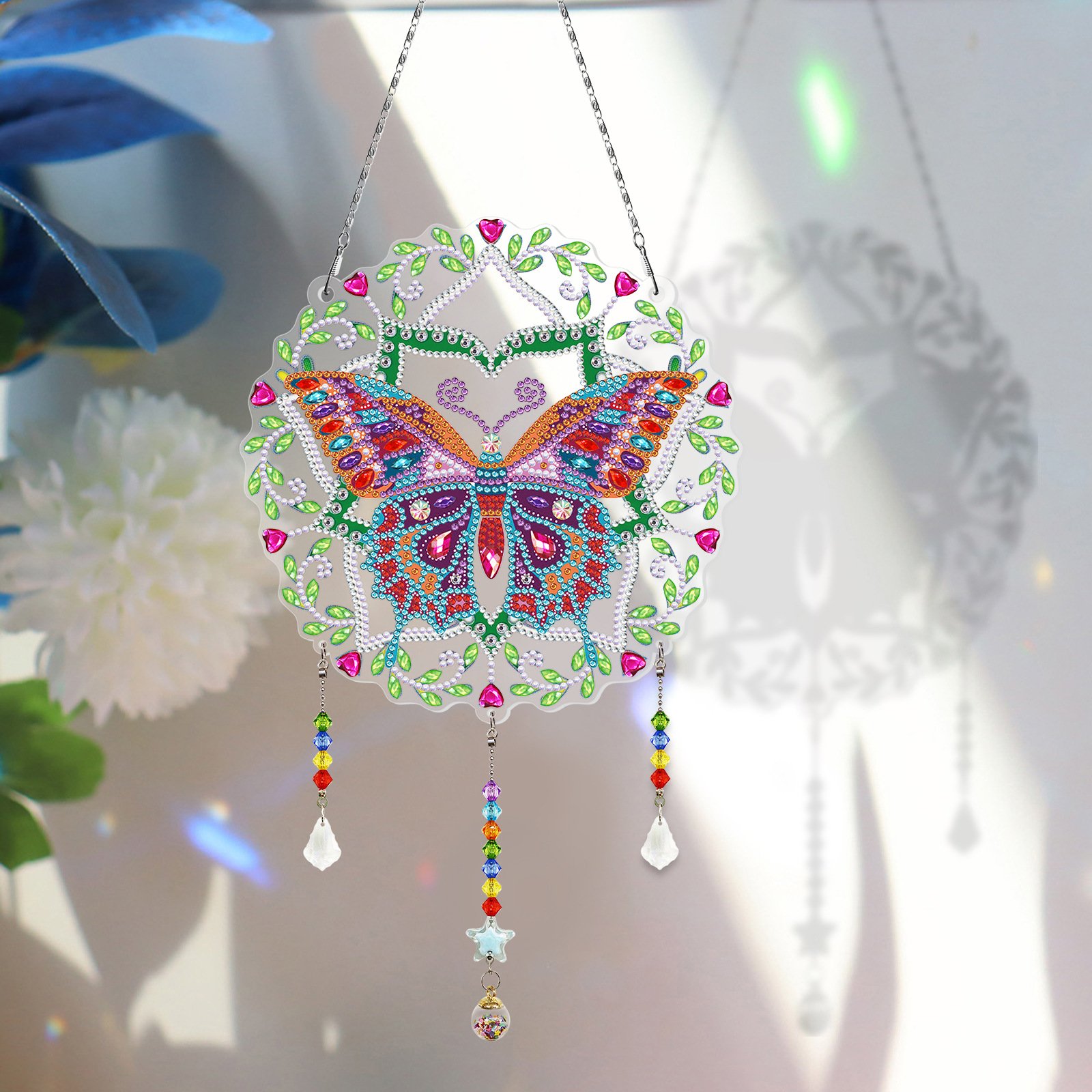Hot Selling Christmas Home Decoration Gift For Girl Diamond Painting Craft Wind Chime Sun Crystal Diamond Painting Gft