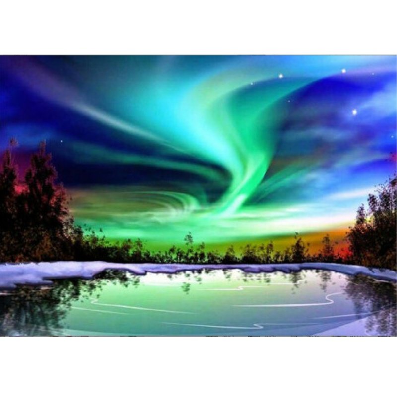 Factory Wholesale 5D Large Size Northern Lights Diamond Art Full Drill Aurora Crafts Gem Art Painting for Home Wall Decor