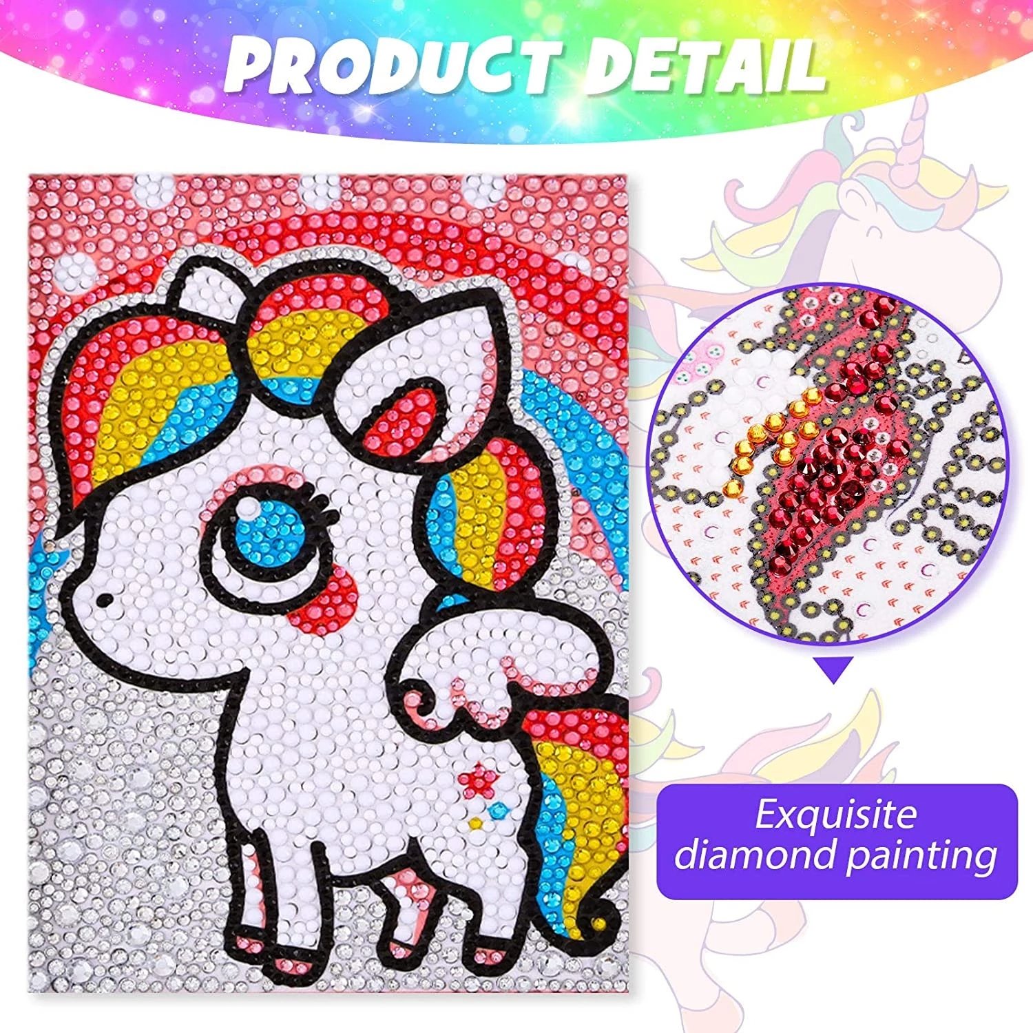 Cartoon Diamond Painting by Number Kits Deer Unicorn Owl Crystal Diamond Painting for Kids Home Decoration 18x23cm
