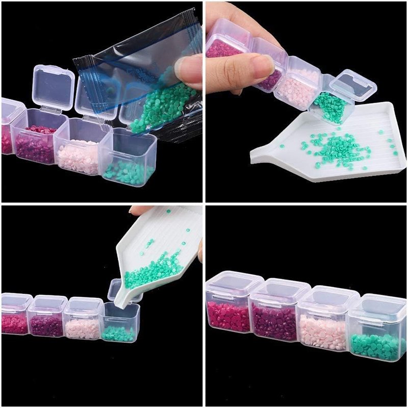 28 Grid Storage Box Diamond Painting Color DIY Jewelry Nail Art Parts Square Diamond Round Diamond Storage Box
