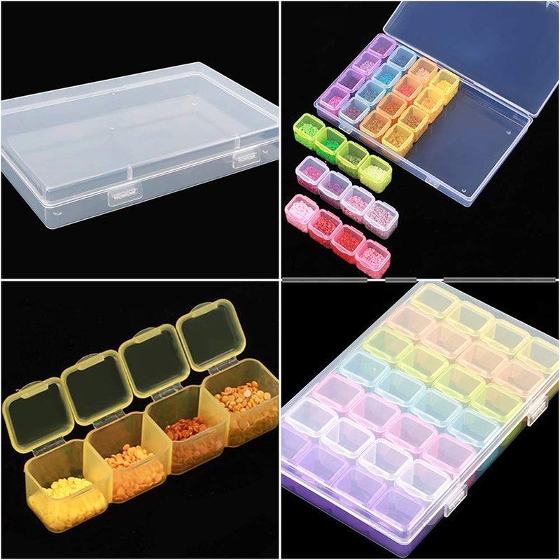 28 Grid Storage Box Diamond Painting Color DIY Jewelry Nail Art Parts Square Diamond Round Diamond Storage Box