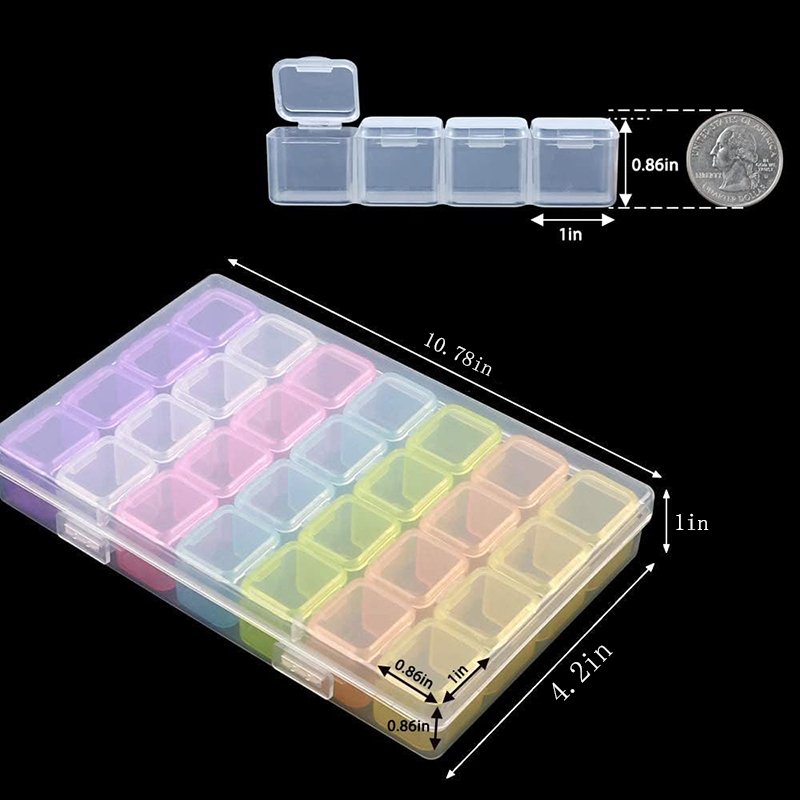 28 Grid Storage Box Diamond Painting Color DIY Jewelry Nail Art Parts Square Diamond Round Diamond Storage Box
