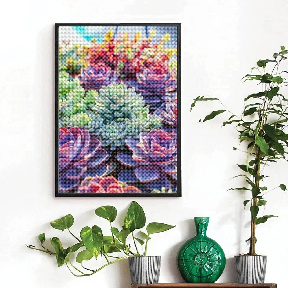 5D Diamond Painting Kits for Adults Succulents Diy Diamond Painting Landscape 5D Diy Diamond Painting Kits Flower