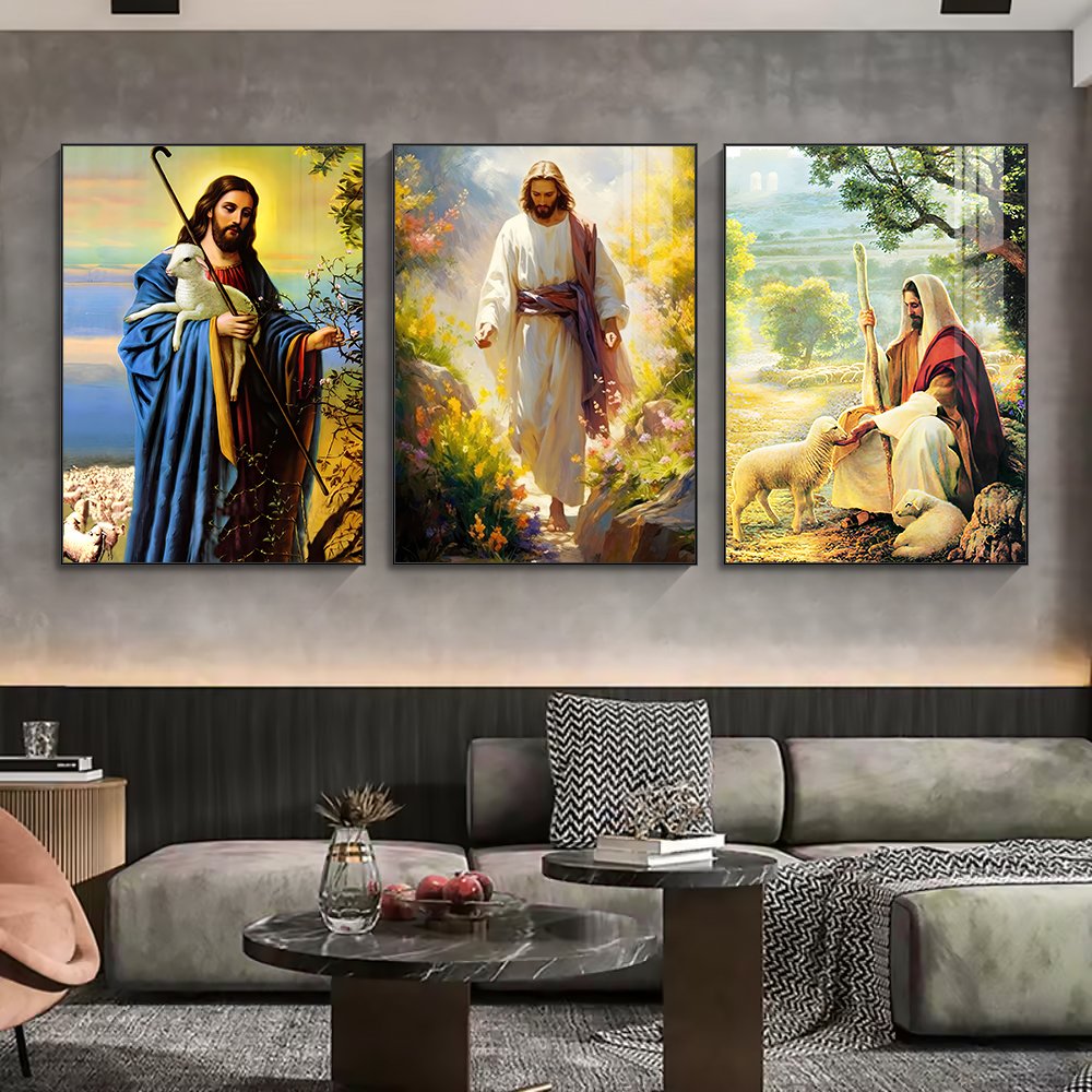 Christian Canvas Wall Art HD print Jesus Portrait Oil Painting Modern religious art wall painting