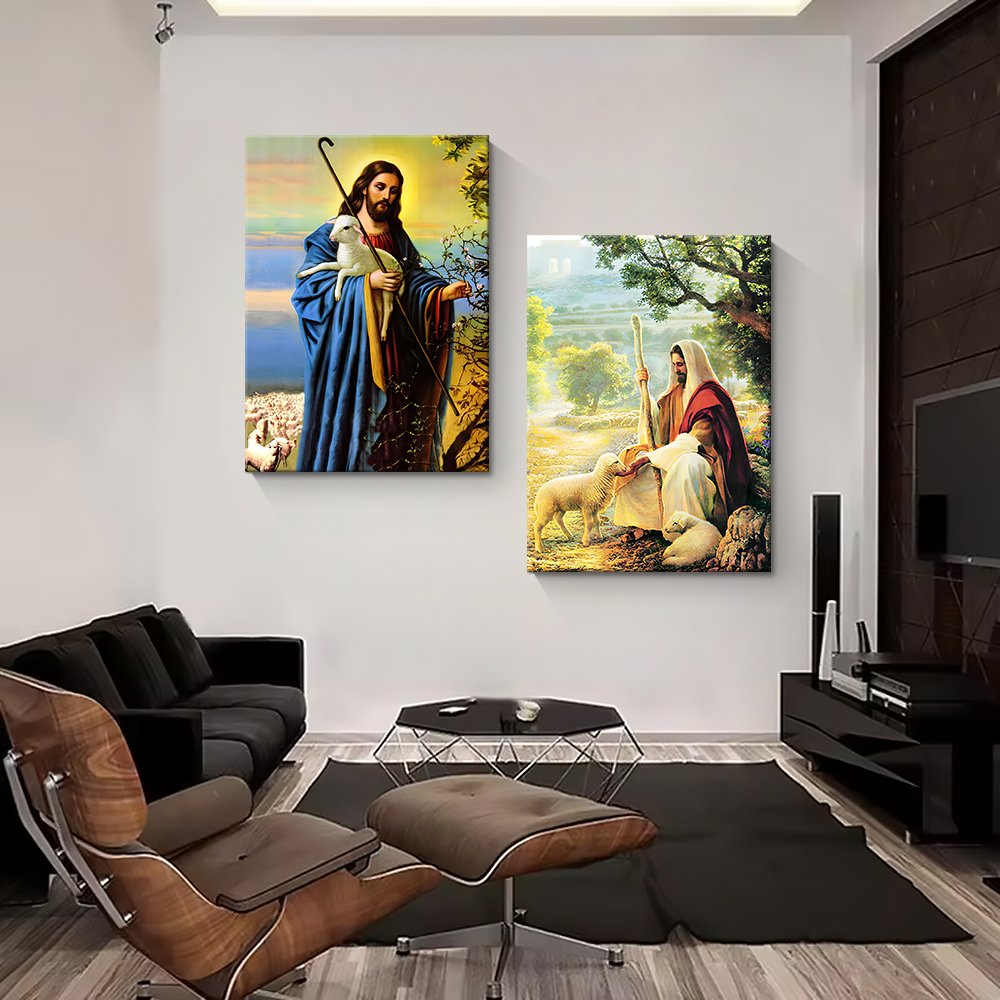 Christian Canvas Wall Art HD print Jesus Portrait Oil Painting Modern religious art wall painting