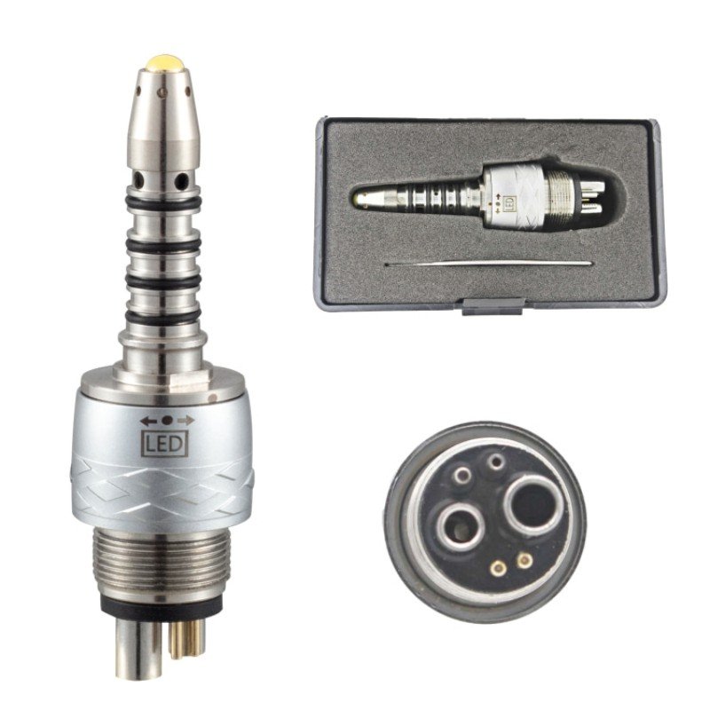 Dental High-Speed Quick Coupling Fiber Optic Handpiece Adaptor 2/4/6 Holes LED Turbine Water Regular