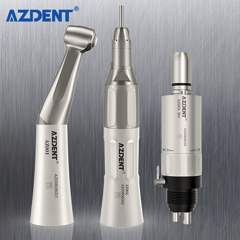 AZDENT New Supply Dental Low Speed Handpiece Kit Dental Contra Angle Air Motor
