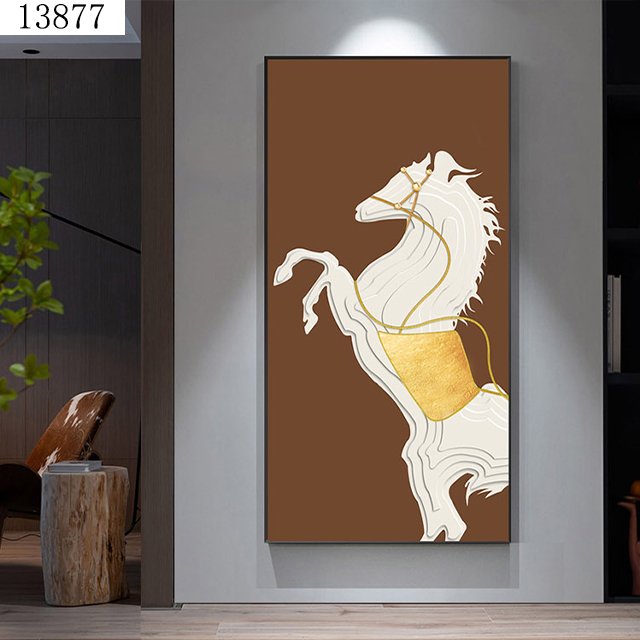 Ma Zhicheng's entrance decoration painting living room background wall vertical mural simple and atmospheric hanging painting