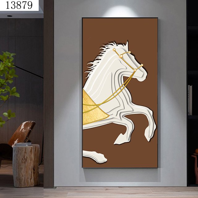 Ma Zhicheng's entrance decoration painting living room background wall vertical mural simple and atmospheric hanging painting