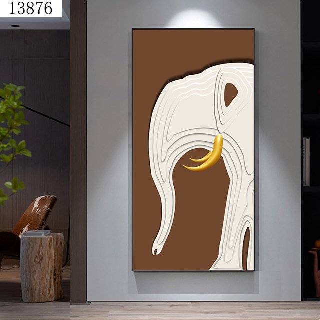 Ma Zhicheng's entrance decoration painting living room background wall vertical mural simple and atmospheric hanging painting