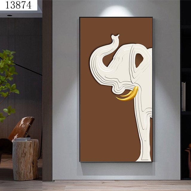 Ma Zhicheng's entrance decoration painting living room background wall vertical mural simple and atmospheric hanging painting