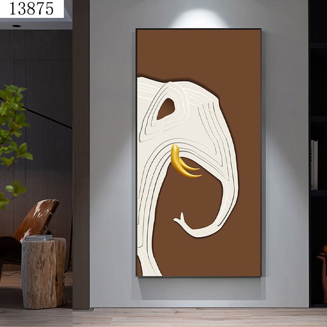 Ma Zhicheng's entrance decoration painting living room background wall vertical mural simple and atmospheric hanging painting