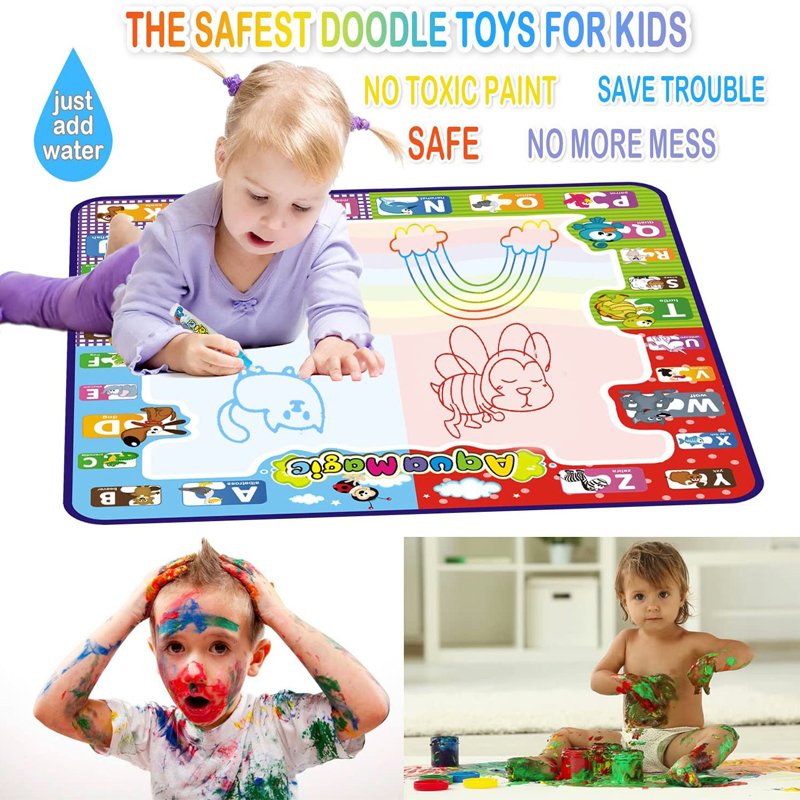Children's Early Educational Painting Doodle Mat 78*78cm Aqua Water Doodle Drawing Mat for Kids Girls
