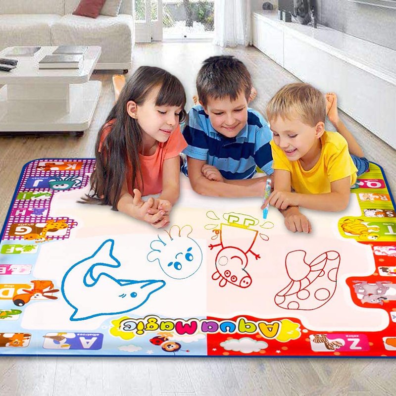 Children's Early Educational Painting Doodle Mat 78*78cm Aqua Water Doodle Drawing Mat for Kids Girls