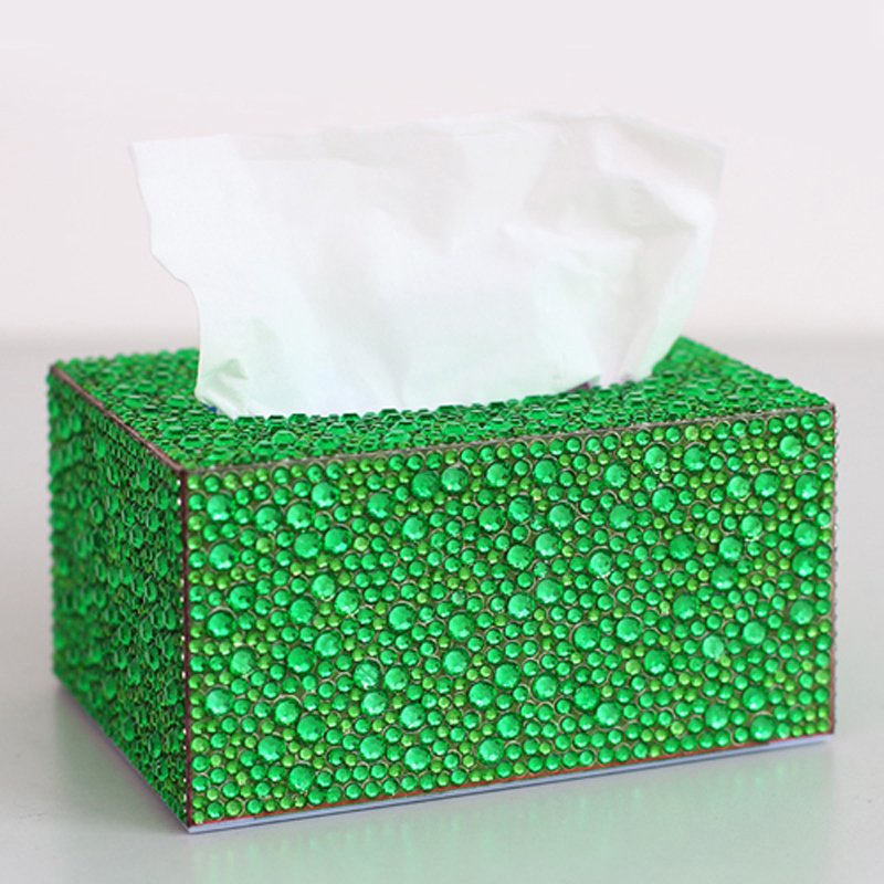 5D Wholesale New Diy Cartoon Diamond Painting Children's Tissue Box Black Green Stripes Three Dimensional Handmade Art