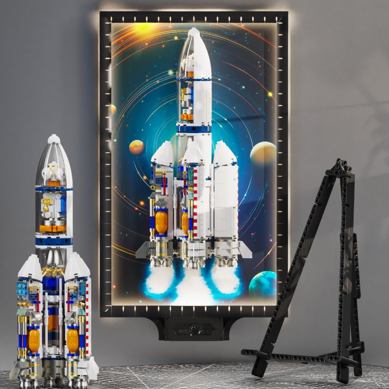 23020 Aerospace Space Shuttle Rocket Mural Creative 3D Home Wall Decoration Building Block Paintings Kids Assemble Block Toy Set