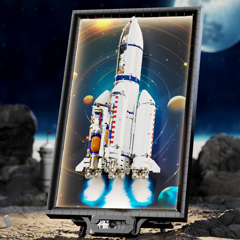 23020 Aerospace Space Shuttle Rocket Mural Creative 3D Home Wall Decoration Building Block Paintings Kids Assemble Block Toy Set