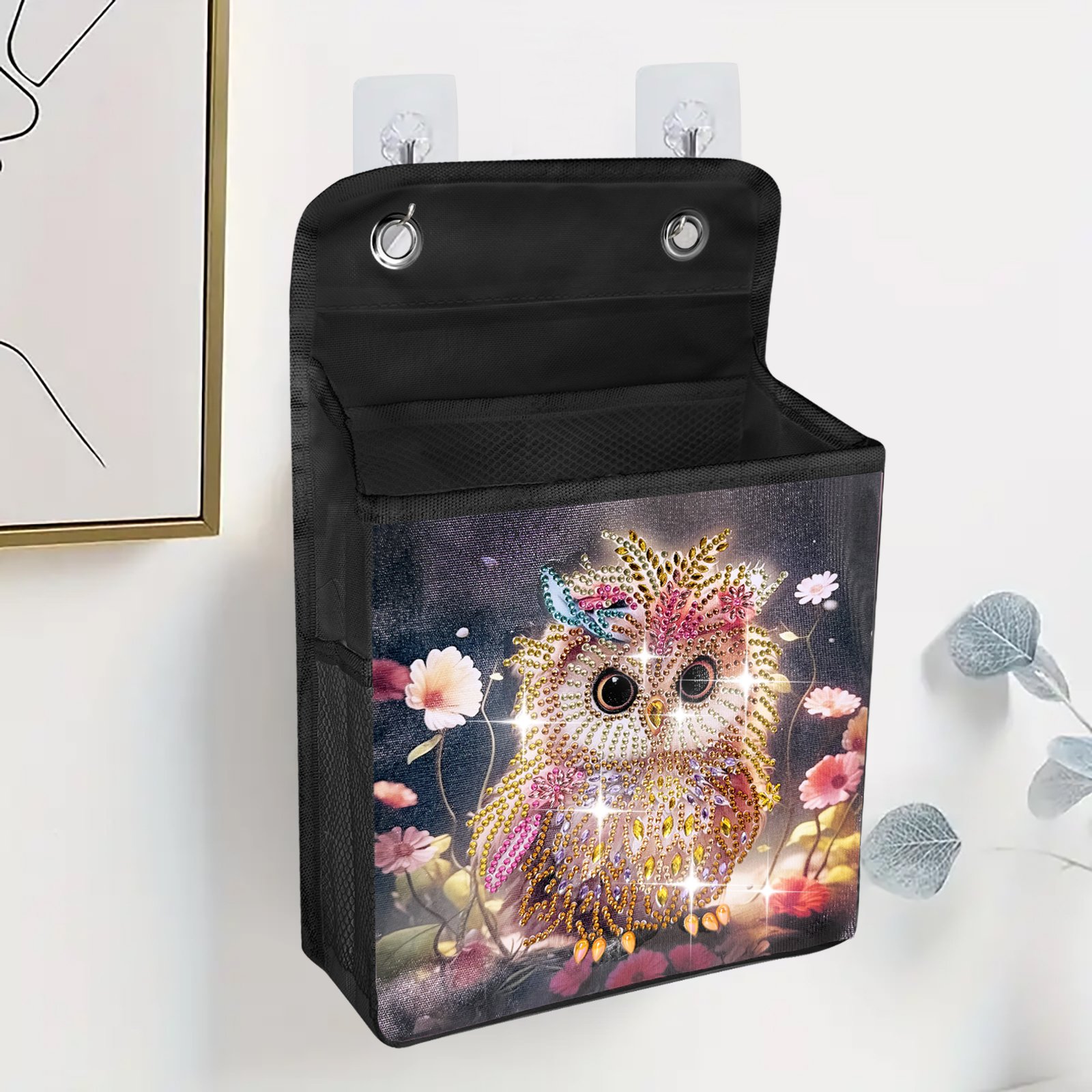 DIY Diamond Painting Door Owl Design Hanging Storage Bag