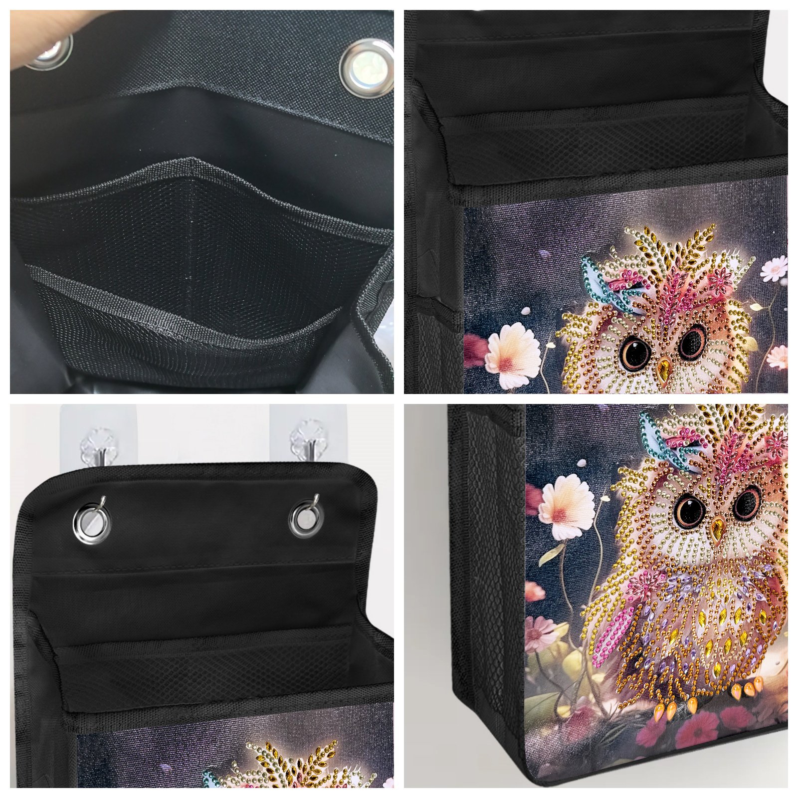 DIY Diamond Painting Door Owl Design Hanging Storage Bag