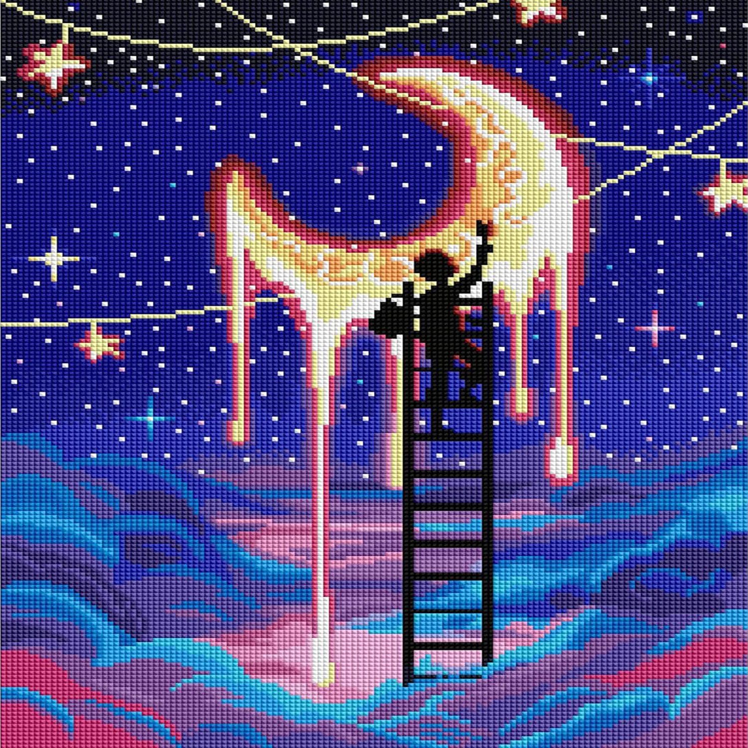 Beautiful Night View Diamond Painting Hand picked Moon Painting Creative Starry Sky Diamond Painting and wall decoration arts