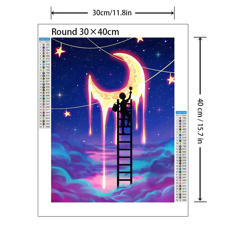 Beautiful Night View Diamond Painting Hand picked Moon Painting Creative Starry Sky Diamond Painting and wall decoration arts