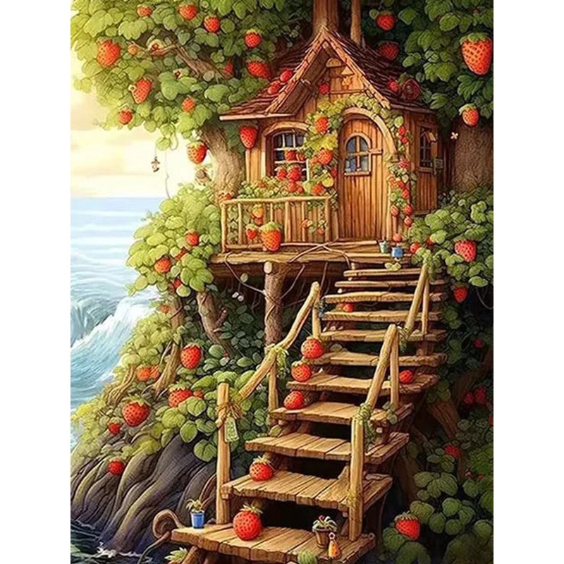 5d Diamond Painting Kit for Adults Forest Countryside House Landscape Diamond Painting