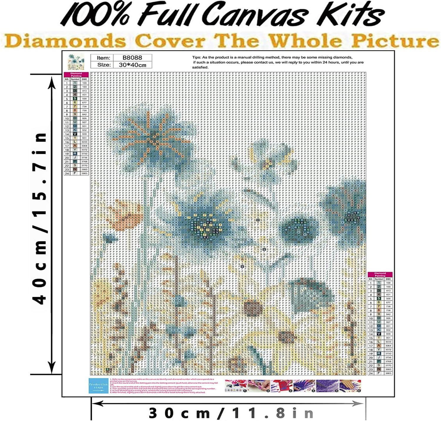 Simple retro plant diamond painting ink wash flower diamond painting living room decoration diamond painting 30*40cm