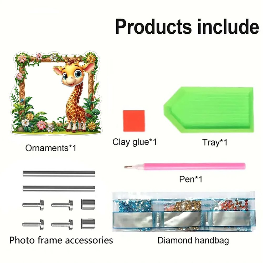 Flower Giraffe Diamond Painting Frame 5D DIY Craft Fashion Accessories