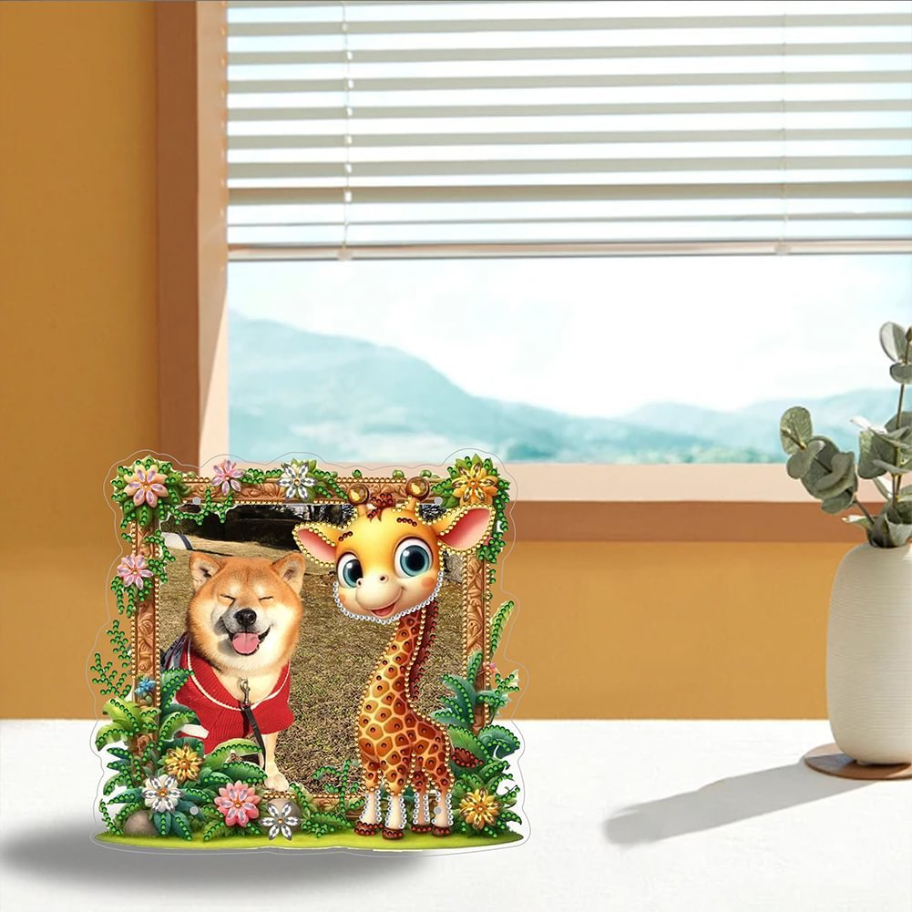 Flower Giraffe Diamond Painting Frame 5D DIY Craft Fashion Accessories