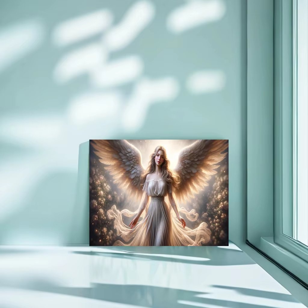 1pc DIY 5D Diamond Painting Set 30x40cm/11.8x15.7in Frame Angel Wings Embroidery Cross Stitch Picture Full Diamond Art Craft