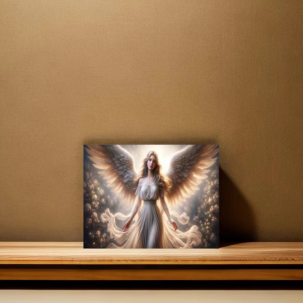 1pc DIY 5D Diamond Painting Set 30x40cm/11.8x15.7in Frame Angel Wings Embroidery Cross Stitch Picture Full Diamond Art Craft