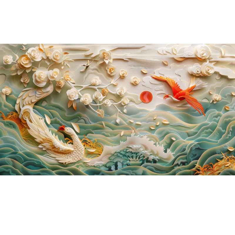 High Clear Canvas Diamond Painting Fish Designs Big Size 50*120cm Embroidered Diamond Painting Home Decoration 5D DIY For Adult