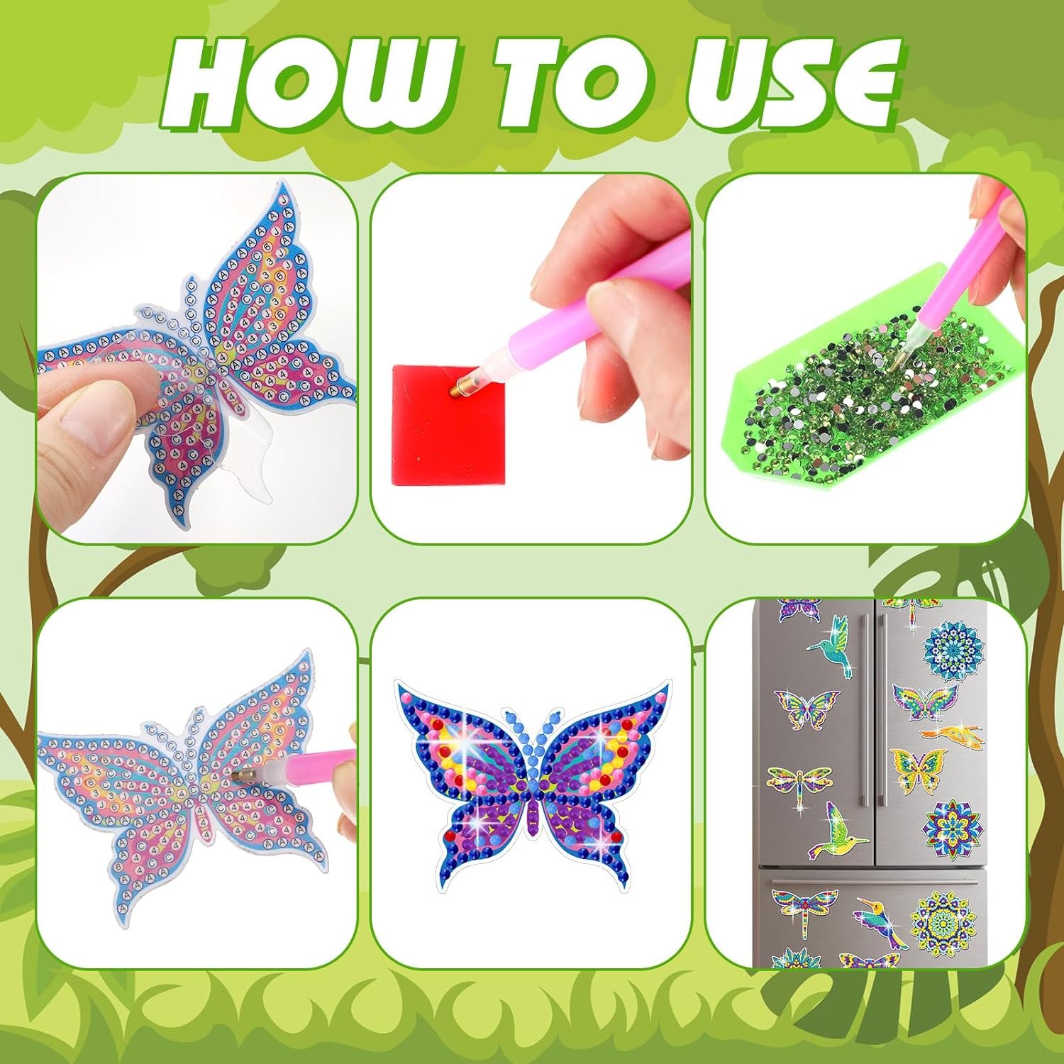 Diy Kids 5D DIY Diamond Kits Paint by Numbers Handmade Sticker Arts and Crafts for Children for Teen Girls and Boys