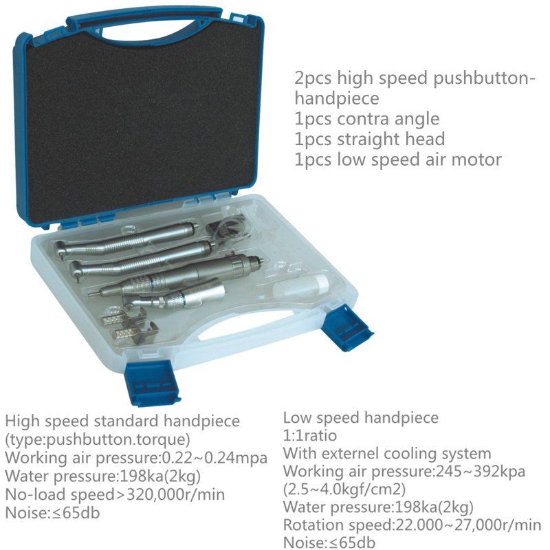 2021 high quality Dental handpiece kits 2 pcs high speed air turbine handpiece and 1 set low speed external handpiece