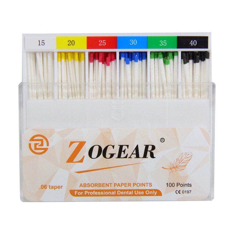 Zogear Dental FillingConsumables 02 taper Dental Absorbent Paper Points,Dental Paper Cone