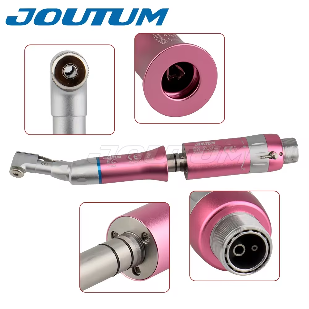 Dental Color Low Speed and LED High Handpiece Kit Push Button Contra Angle Single Way Water Spray Air Turbine 2/4 Hole