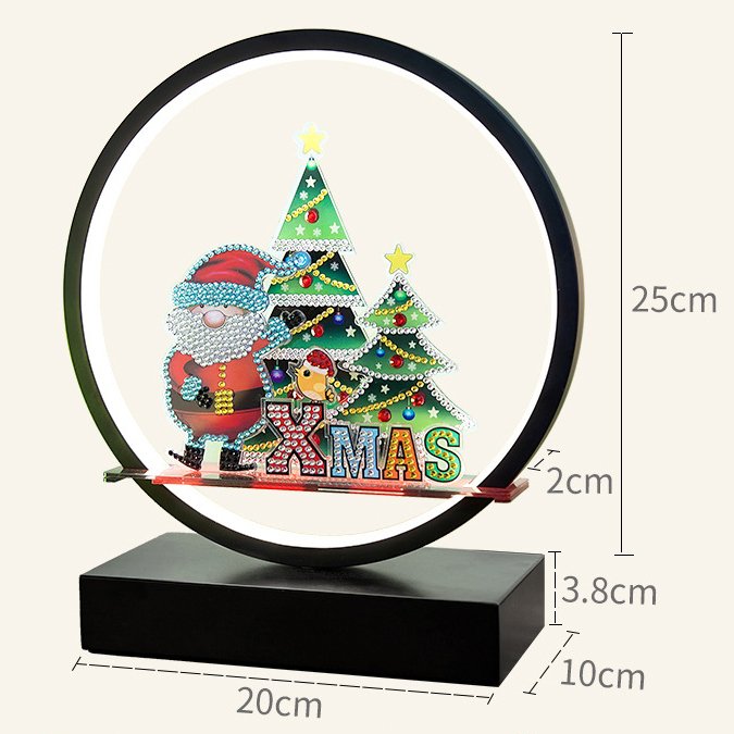 Xmas Festivals 25cm Three-color Led Light Ring Table Lamp For Party Decoration Christmas Mosaic DIY Diamond Painting Lamparas