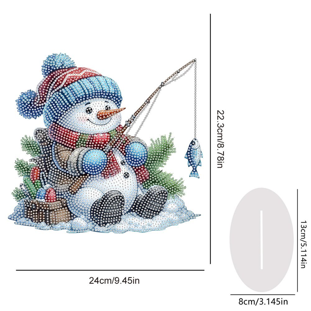 Wholesale DIY Snowman Christmas Decor Diamond Painting Desk Ornament Full Round Acrylic Diamond Painting Tabletop Ornament