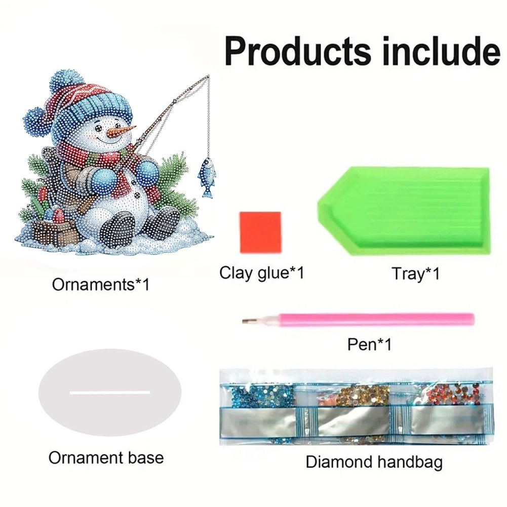 Wholesale DIY Snowman Christmas Decor Diamond Painting Desk Ornament Full Round Acrylic Diamond Painting Tabletop Ornament