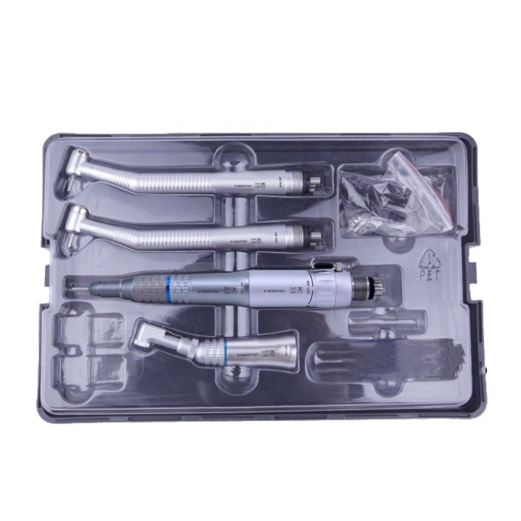 Multi function Dental High Speed and Low Speed Standard Head Push Button Handpiece Complete Set B2 M4 Dental Handpiece Kit