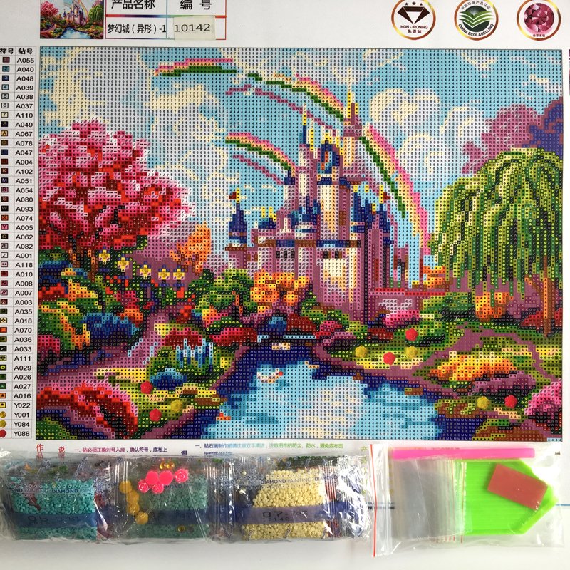 Beautiful castle mixed shapes rhinestones diy crystal diamond painting