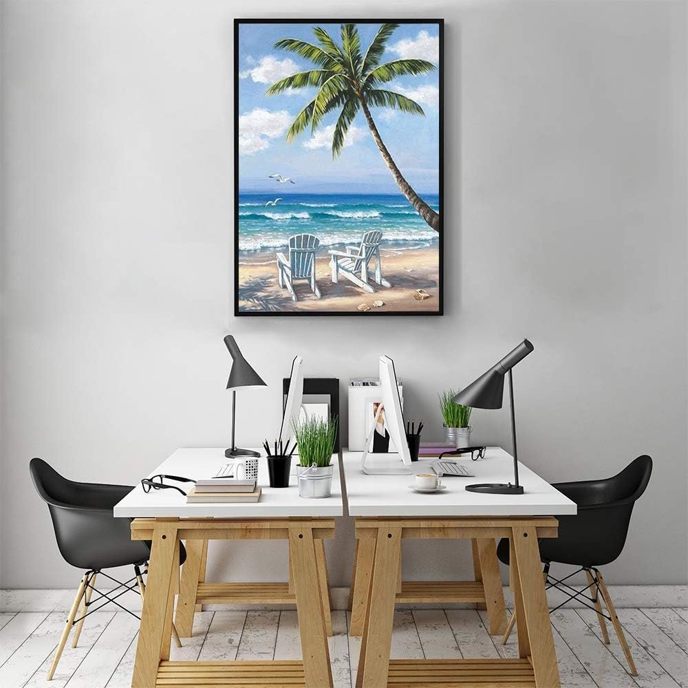 Custom diamond painting pictures happy big art Relaxing Style beach 5d diamond painting for Home Decorations