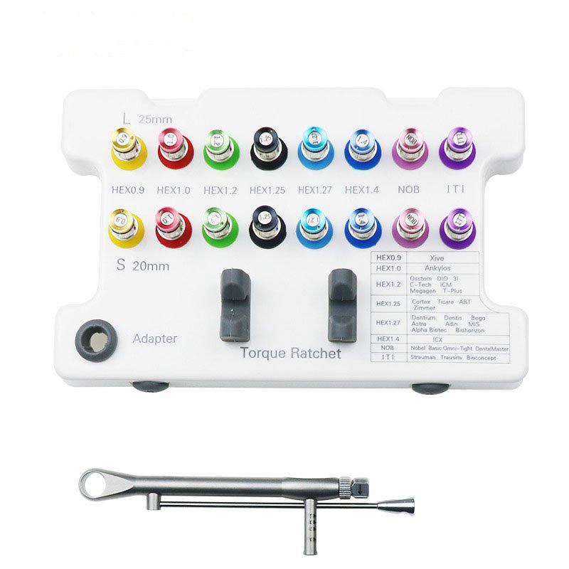 Dental Implant Universal Prosthetic Kit Torque 10-70NCM with Screw Driver Universal Restoration Tools Kit