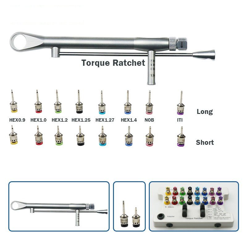 Dental Implant Universal Prosthetic Kit Torque 10-70NCM with Screw Driver Universal Restoration Tools Kit