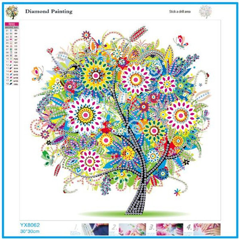 5d four seasons trees Home Decoration Shine Diamond Painting DIY Diamond Craft