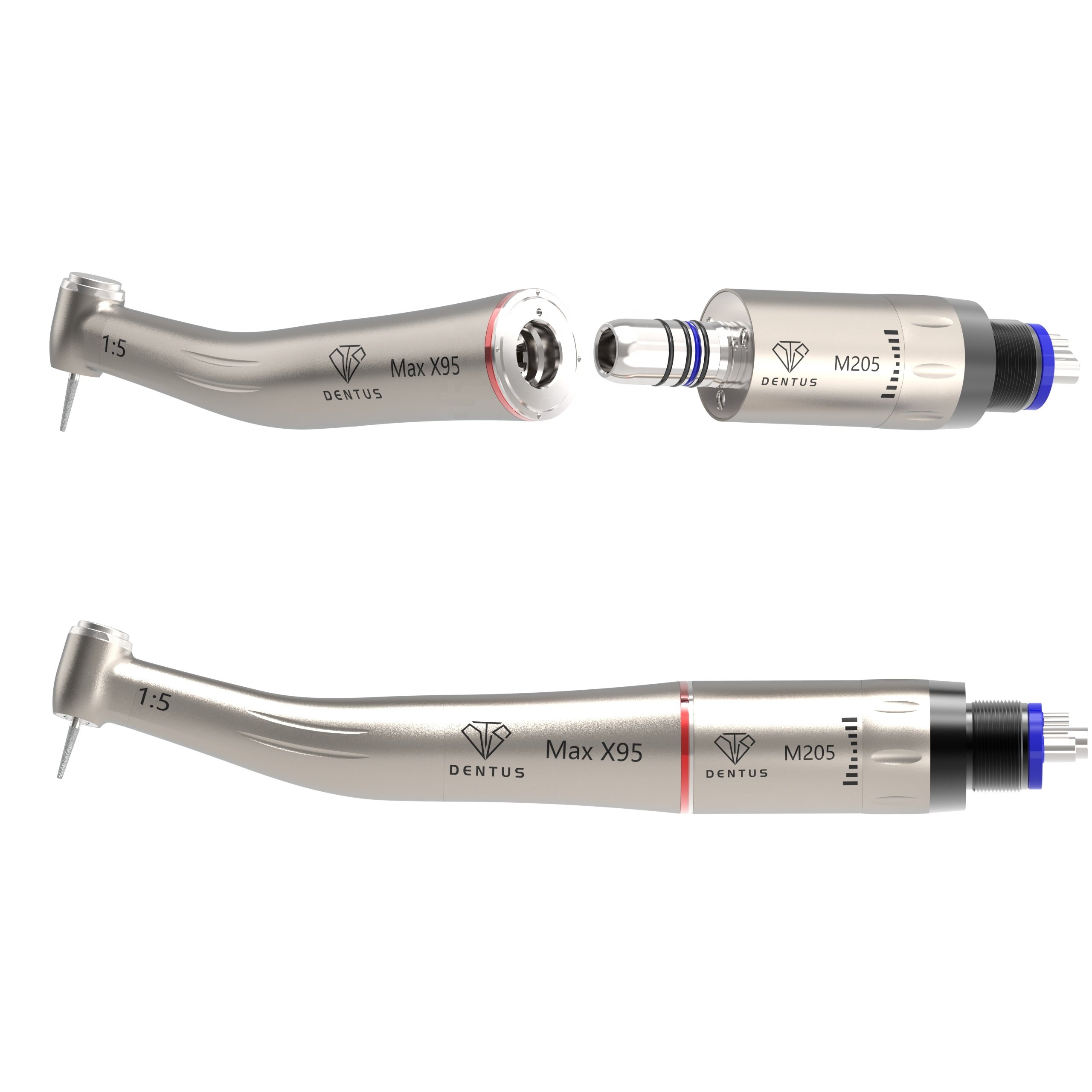 1:5 Increasing Low Speed Dental Handpiece Non-Optic Contra Angle Electric Motor X95 Dental Handpiece